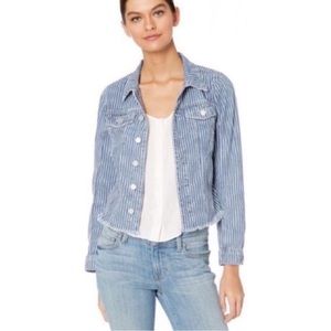 Blank NYC Cropped Striped Denim Jacket